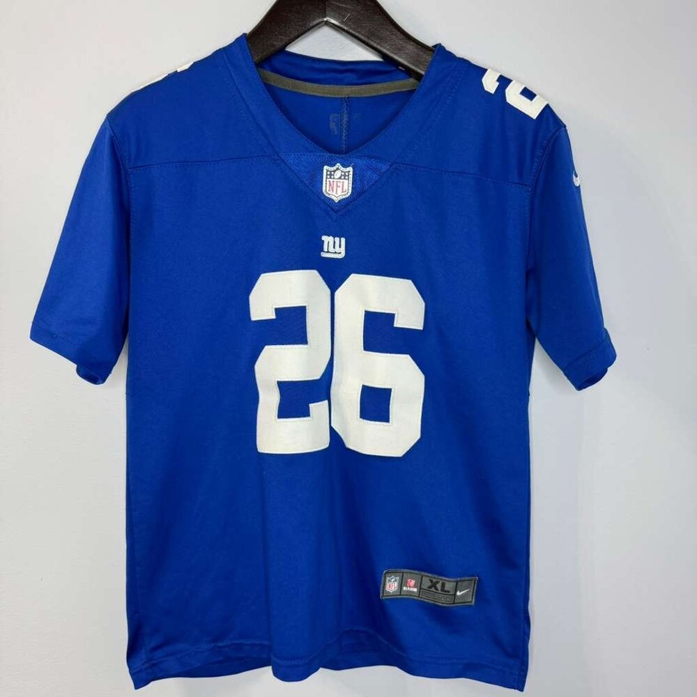 Saquon Barkley #26 New York Giants NFL Jersey Blue Youth XL Nike On Field